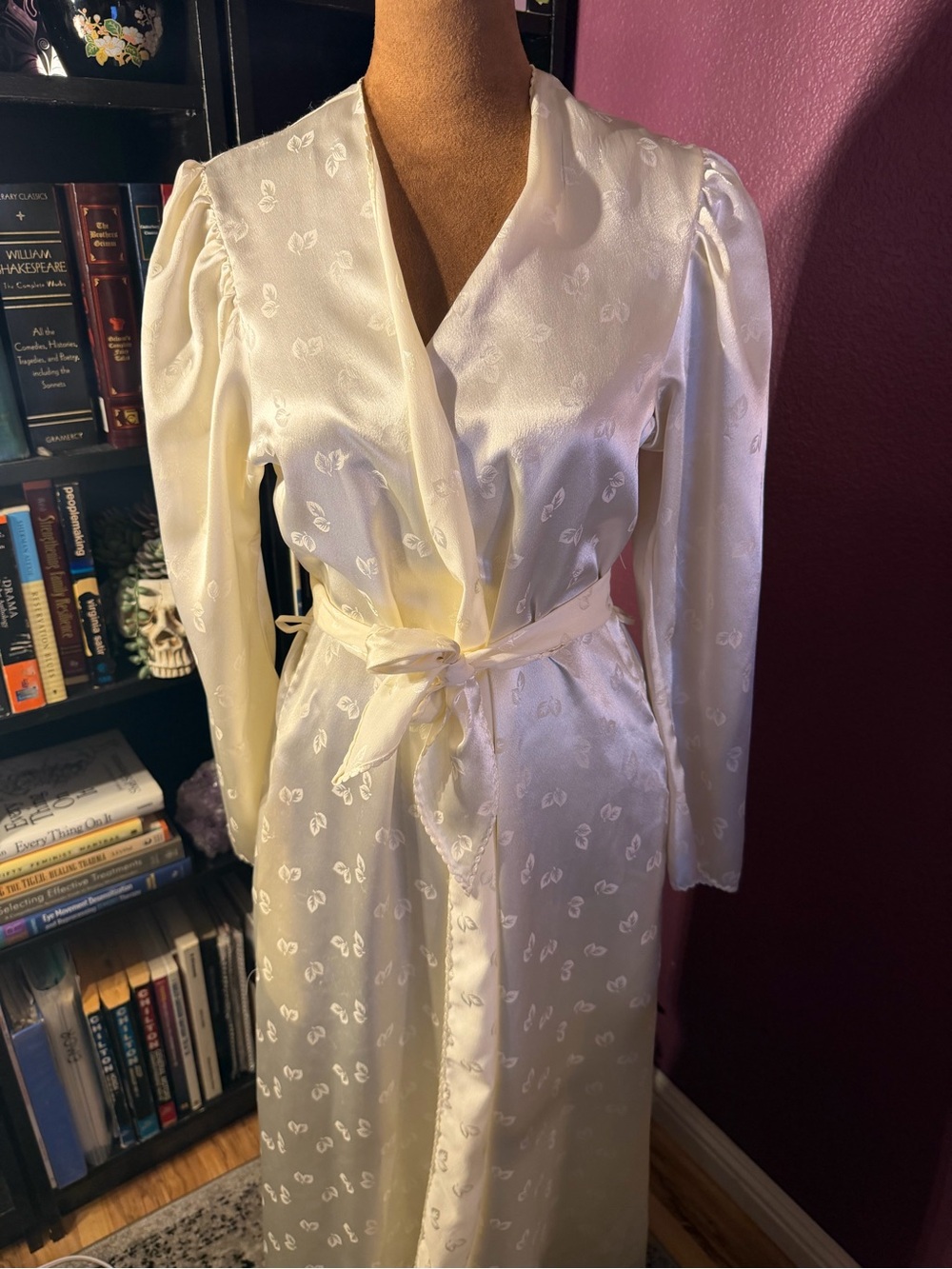80s vintage Ivory full Length Robe